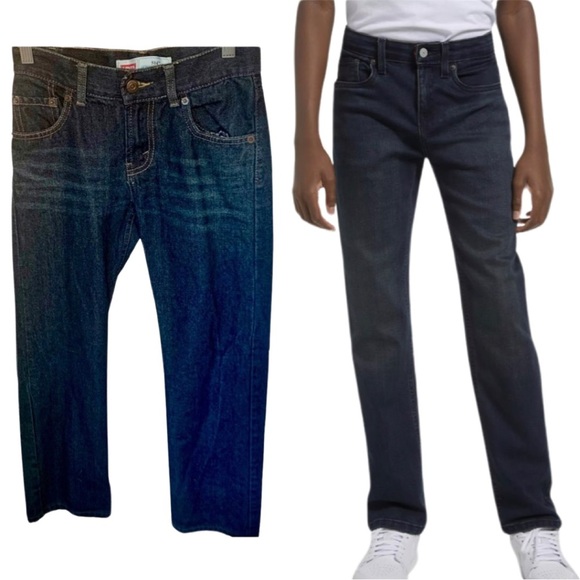LEVI’S 514 Slim Straight Leg Boys Dark Wash Jeans Size 10 - Picture 1 of 14